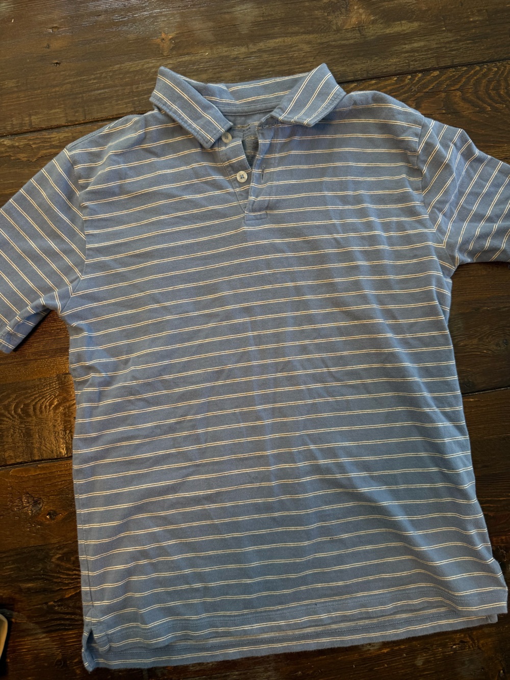 Nordstrom Light Blue and White Striped Polo